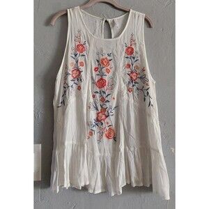 Xhilaration Tops Blouse, Embroidery, Women's L,Rayón, 18 Inch Of Armp To Armp